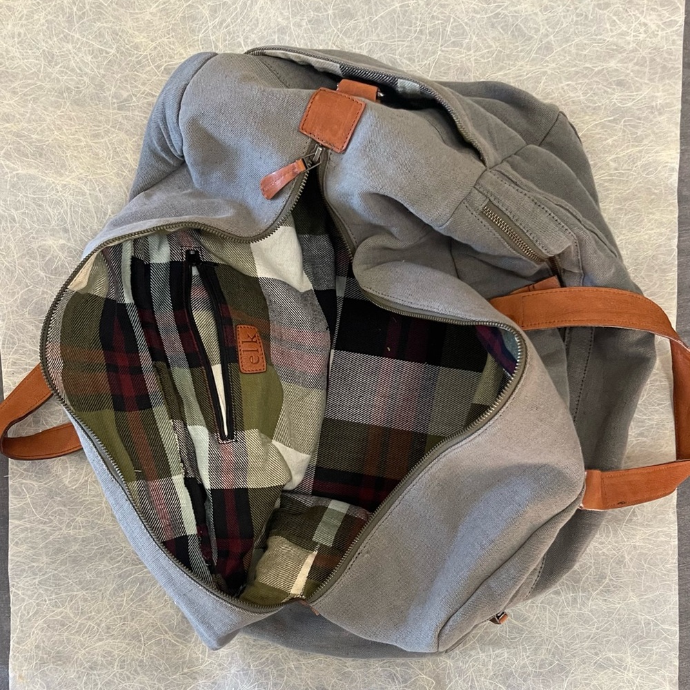 Elk Large Cotton Leather Weekender Bag